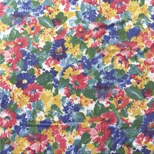 VTG 90s Bright Floral Fabric Ann Erde Just in Material Design Apparel Knit 1 yrd